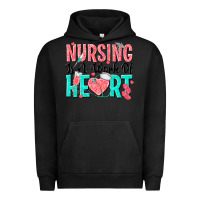 Pigment Black nursing is a work of heart Urban Hoodie - texasbilliewilder