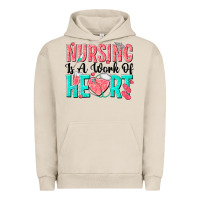 Pigment French Oak nursing is a work of heart Urban Hoodie - texasbilliewilder