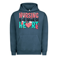 Pigment Midnight Navy nursing is a work of heart Urban Hoodie - texasbilliewilder