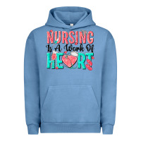 Pigment Pebble Blue nursing is a work of heart Urban Hoodie - texasbilliewilder