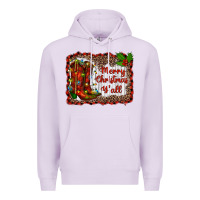 Lilac merry christmas yall Premium Hoodie - RanaPortraitStore