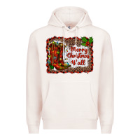 Pale Pink merry christmas yall Premium Hoodie - RanaPortraitStore