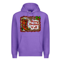 Purple merry christmas yall Premium Hoodie - RanaPortraitStore