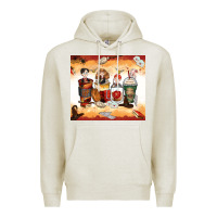 Oatmeal Heather harry coffee cups Premium Hoodie - Zillion Design Studio
