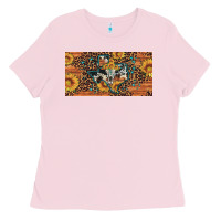 Bubblegum Pink texas map bull skull sunflower leopard licence plate Ladies Tee - Artiststas