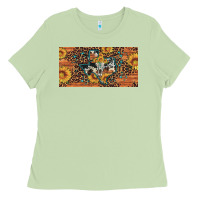 Matcha texas map bull skull sunflower leopard licence plate Ladies Tee - Artiststas