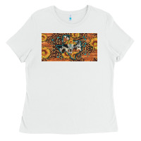 White texas map bull skull sunflower leopard licence plate Ladies Tee - Artiststas