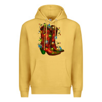Antique Gold christmas western boots with lights Premium Hoodie - RanaPortraitStore