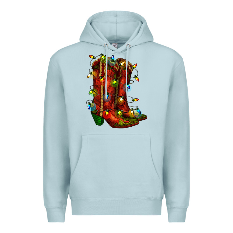 Christmas Western Boots With Lights Premium Hoodie by RanaPortraitStore | Teevron