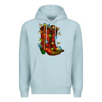Blue Mist christmas western boots with lights Premium Hoodie - RanaPortraitStore