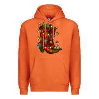 Carrot christmas western boots with lights Premium Hoodie - RanaPortraitStore