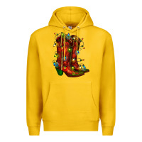 Lemon christmas western boots with lights Premium Hoodie - RanaPortraitStore