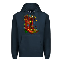 Navy christmas western boots with lights Premium Hoodie - RanaPortraitStore