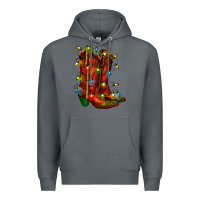Rock christmas western boots with lights Premium Hoodie - RanaPortraitStore