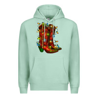 Seafoam christmas western boots with lights Premium Hoodie - RanaPortraitStore