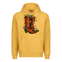 Mustard christmas western boots with lights Premium Hoodie - RanaPortraitStore