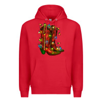 Red christmas western boots with lights Premium Hoodie - RanaPortraitStore