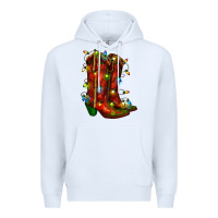 Christmas Western Boots With Lights Premium Hoodie | Teevron