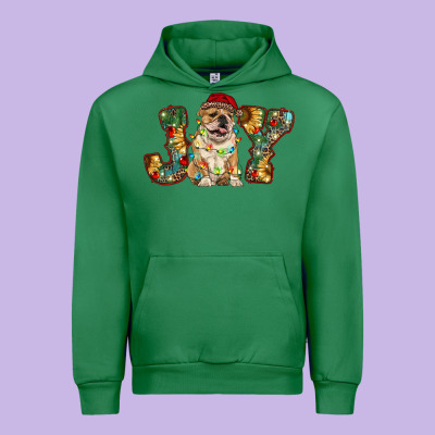 Bulldog Christmas Joy Urban Hoodie Designed By Ranaportraitstore