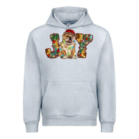 Heather Grey bulldog christmas joy Urban Hoodie - RanaPortraitStore