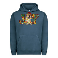 Pigment Midnight Navy bulldog christmas joy Urban Hoodie - RanaPortraitStore