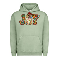 Pigment Oil Green bulldog christmas joy Urban Hoodie - RanaPortraitStore