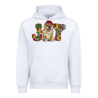 White bulldog christmas joy Urban Hoodie - RanaPortraitStore
