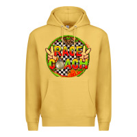 Antique Gold race coach  with leopard and peace hand Premium Hoodie - AdoDesignShop