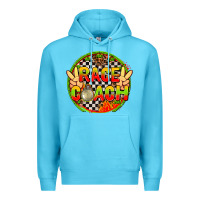 Ocean Blue race coach  with leopard and peace hand Premium Hoodie - AdoDesignShop