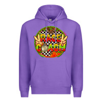 Purple race coach  with leopard and peace hand Premium Hoodie - AdoDesignShop