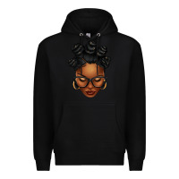 Black afro woman with bantu knots Premium Hoodie - texasbilliewilder