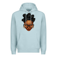 Blue Mist afro woman with bantu knots Premium Hoodie - texasbilliewilder