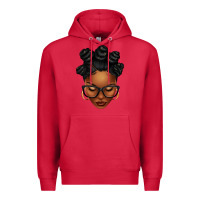 Cardinal afro woman with bantu knots Premium Hoodie - texasbilliewilder