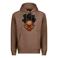 Chestnut afro woman with bantu knots Premium Hoodie - texasbilliewilder