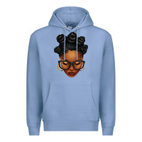 Colony Blue afro woman with bantu knots Premium Hoodie - texasbilliewilder