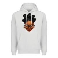 Dove Grey afro woman with bantu knots Premium Hoodie - texasbilliewilder