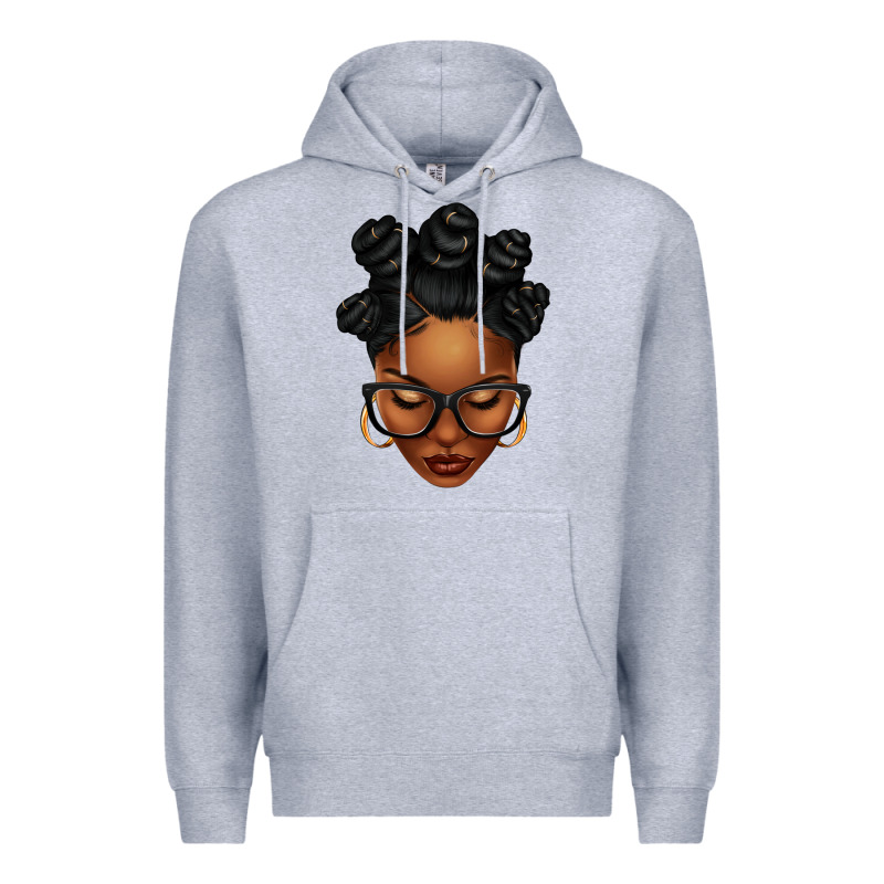 Afro Woman With Bantu Knots Premium Hoodie by texasbilliewilder | Teevron
