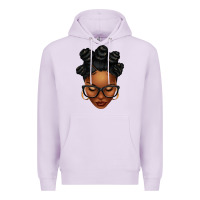 Lilac afro woman with bantu knots Premium Hoodie - texasbilliewilder