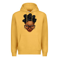 Mustard afro woman with bantu knots Premium Hoodie - texasbilliewilder
