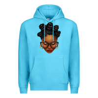 Ocean Blue afro woman with bantu knots Premium Hoodie - texasbilliewilder