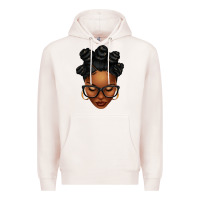 Pale Pink afro woman with bantu knots Premium Hoodie - texasbilliewilder
