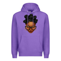 Purple afro woman with bantu knots Premium Hoodie - texasbilliewilder