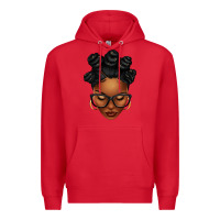 Red afro woman with bantu knots Premium Hoodie - texasbilliewilder