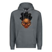 Rock afro woman with bantu knots Premium Hoodie - texasbilliewilder