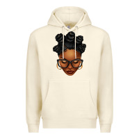 Sandshell afro woman with bantu knots Premium Hoodie - texasbilliewilder
