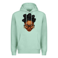 Seafoam afro woman with bantu knots Premium Hoodie - texasbilliewilder