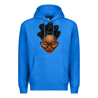 True Royal afro woman with bantu knots Premium Hoodie - texasbilliewilder