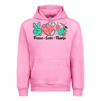 Fuchsia Pink peace love nurse Urban Hoodie - texasbilliewilder