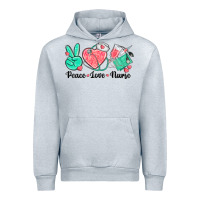 Heather Grey peace love nurse Urban Hoodie - texasbilliewilder