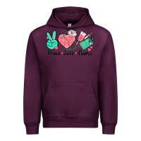 Mauve Wine peace love nurse Urban Hoodie - texasbilliewilder